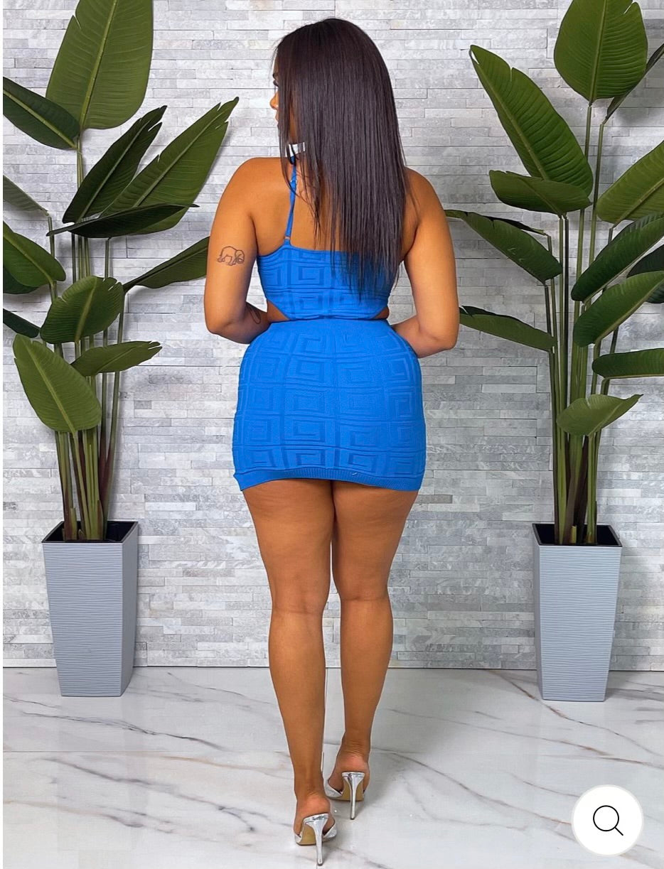 Textured Body Suit & Mini Skirt