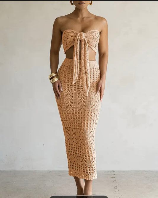 Beige Skirt Set
