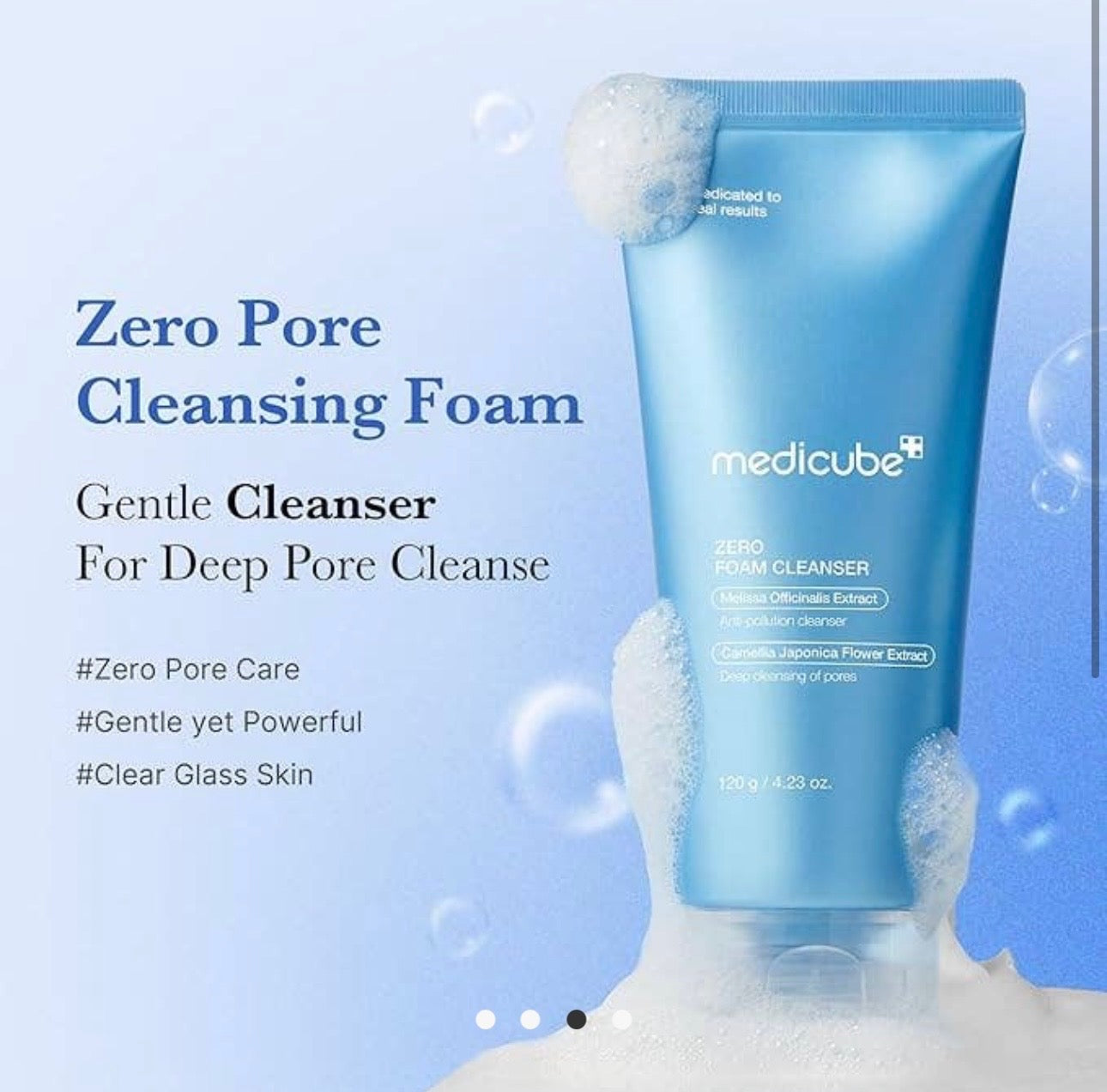 Medicube Zero Foam Cleanser For Sensitive Skin 4.23 ounces